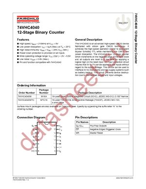 74VHC4040MTCX datasheet  